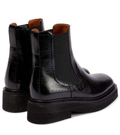 Shop Marni Leather Platform Chelsea Boots In Black