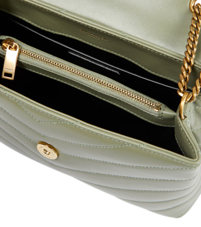 Shop Saint Laurent Loulou Small Leather Shoulder Bag In Light Sage + Light Sage