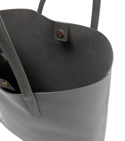 Saint Laurent North/south Shopping Leather Tote In Storm