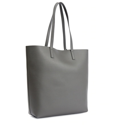 Saint Laurent North/south Shopping Leather Tote In Storm