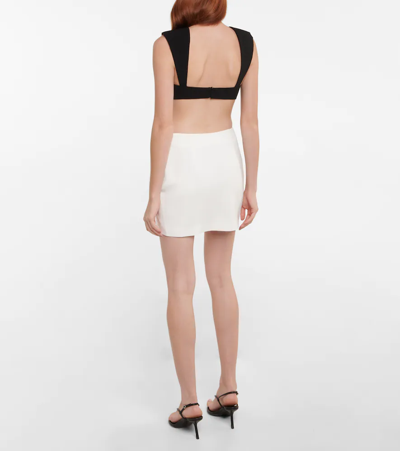 Shop Monot Asymmetric Cutout Miniskirt In White