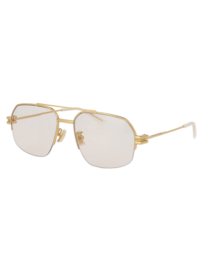 Shop Bottega Veneta Sunglasses In 006 Gold Gold Yellow