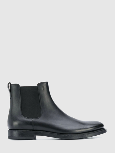 Shop Tod's Leather Ankle Boots Black