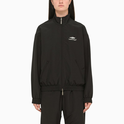 Shop Balenciaga 3b Sports Icon Tracksuit Jacket In Black Nylon