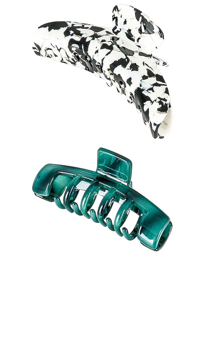 Shop Petit Moments Large Claw Clip Set In Teal