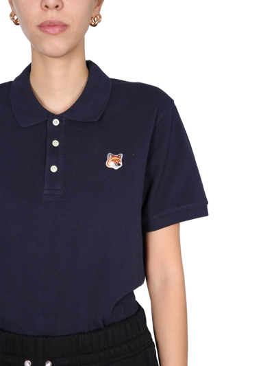Shop Maison Kitsuné Regular Fit Polo Shirt Unisex In Blue