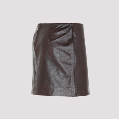 Shop Sportmax Preston Leather Skirt In Brown