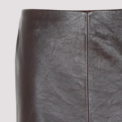 Shop Sportmax Preston Leather Skirt In Brown