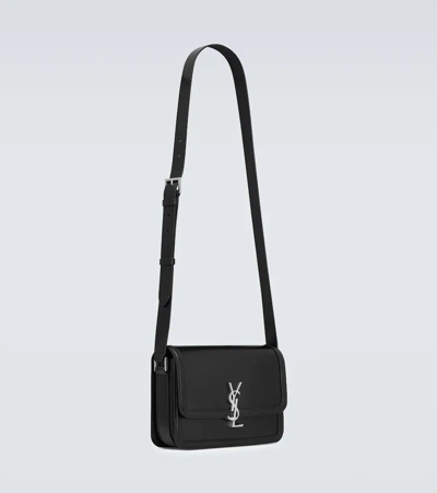 Shop Saint Laurent Solferino Medium Leather Shoulder Bag In Black