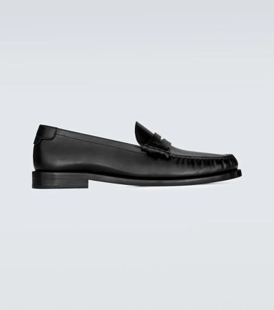 Shop Saint Laurent Le Loafer Leather Loafers In Nero