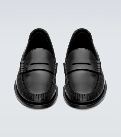 Shop Saint Laurent Le Loafer Leather Loafers In Nero