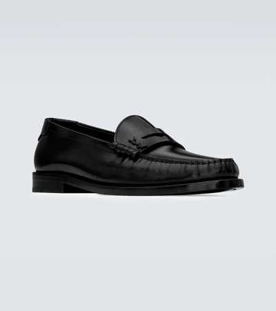 Shop Saint Laurent Le Loafer Leather Loafers In Nero
