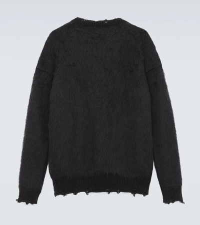 Shop Saint Laurent Playboy© Mohair-blend Sweater In Noir/naturel
