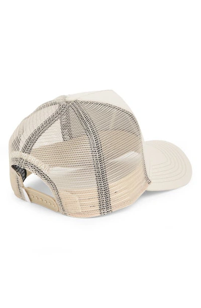 Hvman Triangle Logo Mesh Trucker Cap In Cream