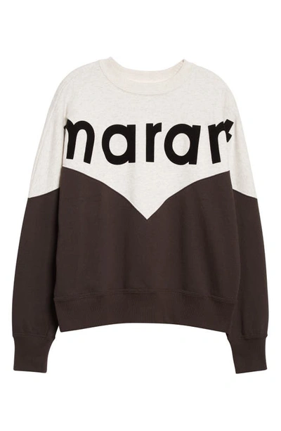 Shop Isabel Marant Étoile Houston Colorblock Cotton Blend Logo Sweatshirt In Faded Black