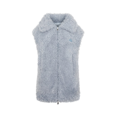Shop Moncler Reversible Faux Shearling Zipped Vest In Grey