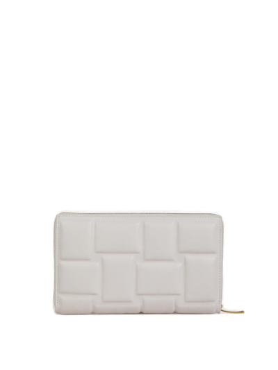 Shop Bottega Veneta Quilted Wallet In White