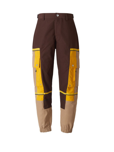 Shop Burberry Panelled Pocket Detailed Cargo Pants In Multi
