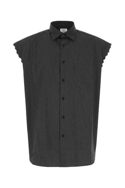 Shop Vetements Sleveless Buttoned Shirt In Black