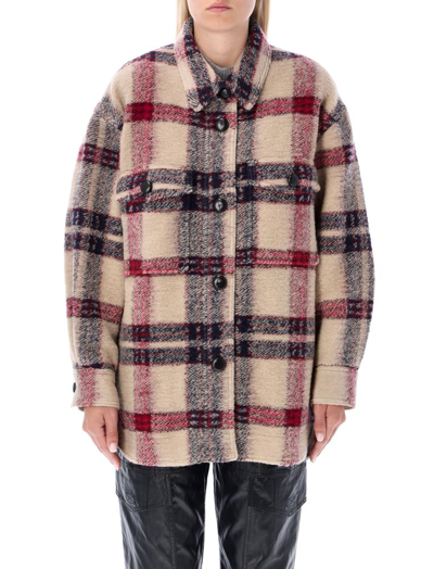 Shop Isabel Marant Étoile Harveli Checked Overshirt In Multi