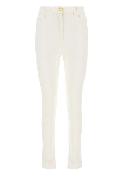 Shop Balmain High Waist Skinny Jeans In White