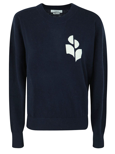 Shop Isabel Marant Étoile Long Sleeved Crewneck Sweater In Blue