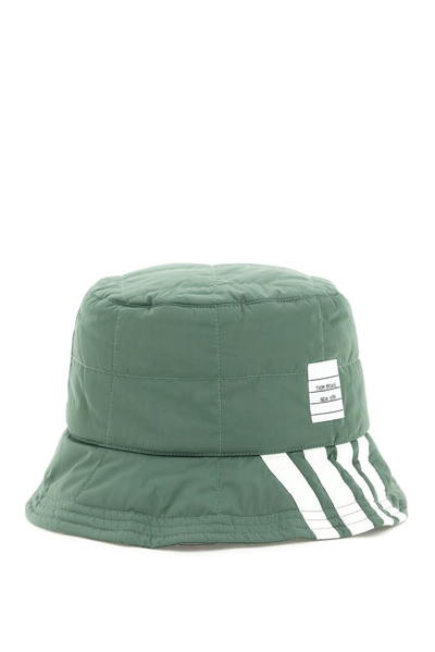 Shop Thom Browne Rwb Stripe Detailed Bucket Hat In Green