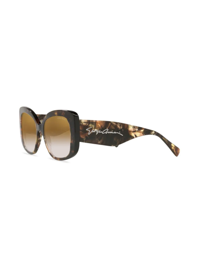Shop Giorgio Armani Ar8150 Tortoise-shell Effect Square-frame Sunglasses In Braun