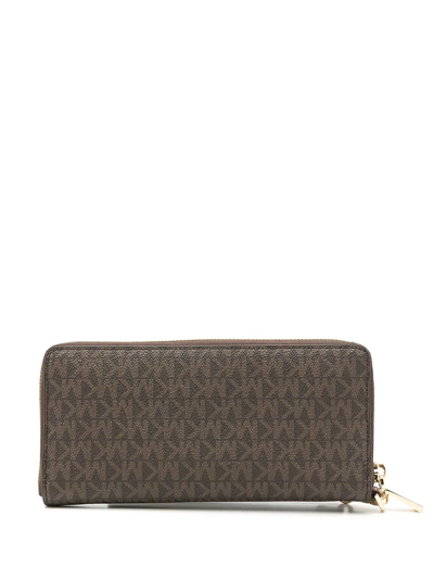 Shop Michael Michael Kors Jet Set Continental Wallet In Brown