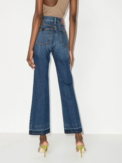 Shop Valentino Vgold Bootcut Jeans In Blau