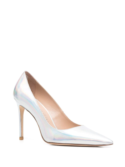 Stuart Weitzman 100 Holographic-effect Pumps In Silber
