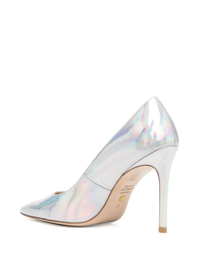 Stuart Weitzman 100 Holographic-effect Pumps In Silber