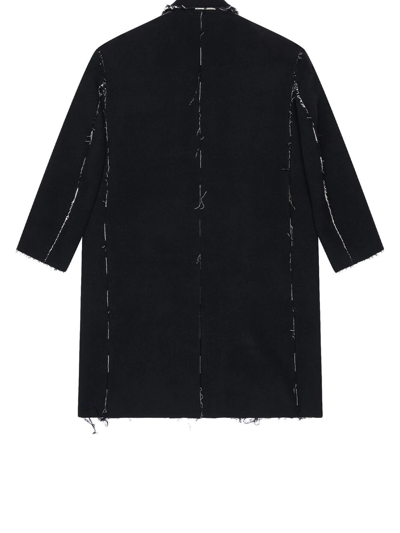 Shop Balenciaga Raw-edge Oversized Coat In Schwarz