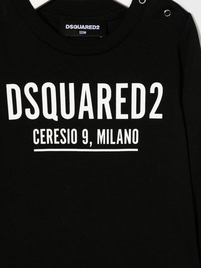 Shop Dsquared2 Logo-print Long-sleeved T-shirt In Schwarz