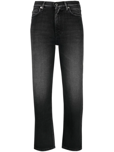 Shop Iro Fitted Organic Cotton Jeans In Black