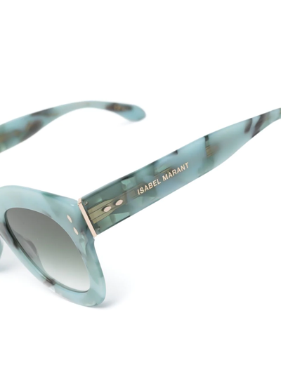 Shop Isabel Marant Eyewear Tortoiseshell-effect Cat-eye Sunglasses In Blue