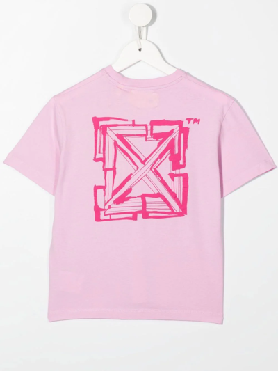 Shop Off-white Script Logo T-shirt In Rosa
