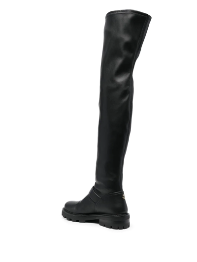 Jimmy Choo Woman Knee Boots Black Size 9 Textile Fibers In Schwarz