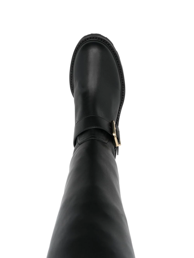 Jimmy Choo Woman Knee Boots Black Size 9 Textile Fibers In Schwarz
