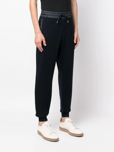 Shop Etro Logo-patch Track Pants In Blue