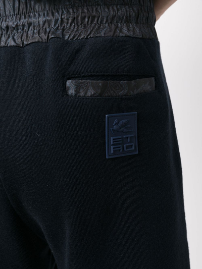 Shop Etro Logo-patch Track Pants In Blue