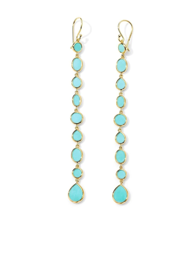 Shop Ippolita 18kt Yellow Gold Rock Candy Turquoise Linear Earrings