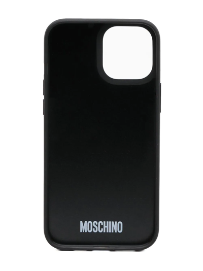 Shop Moschino Iphone 12 Pro Max Logo-print Case In Schwarz