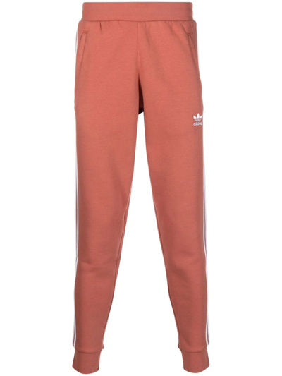 Shop Adidas Originals Logo-print Cotton Track Pants In Braun