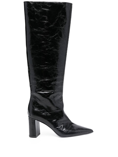 Shop Dorothee Schumacher 80mm Patent Leather Knee-high Boots In Schwarz
