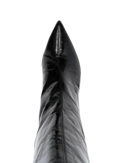 Shop Dorothee Schumacher 80mm Patent Leather Knee-high Boots In Schwarz
