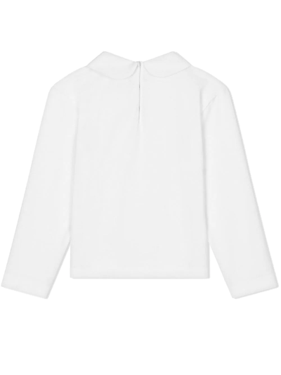 Shop Dolce & Gabbana Logo-print Long-sleeve Blouse In Weiss
