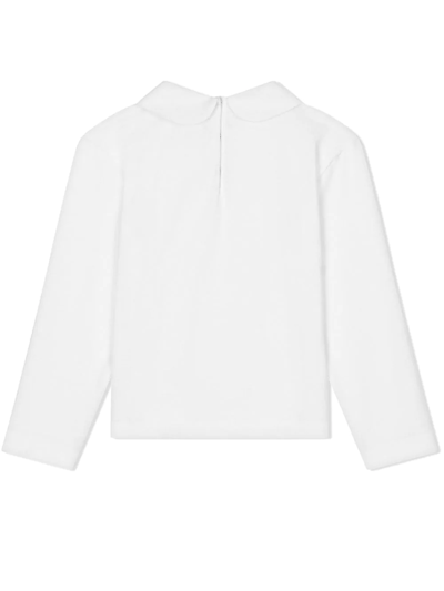 Dolce & Gabbana Logo-print Long-sleeve Blouse In Weiss