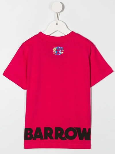Barrow Teen Logo-print Short-sleeved T-shirt In Rosa