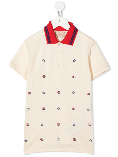 GUCCI DOUBLE G-EMBROIDERED POLO SHIRT 